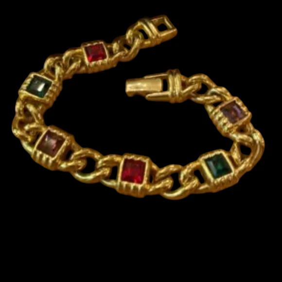 Vintage Swarovski Heavy Gold Tone Bracelet! ✨️ - Picture 3 of 7